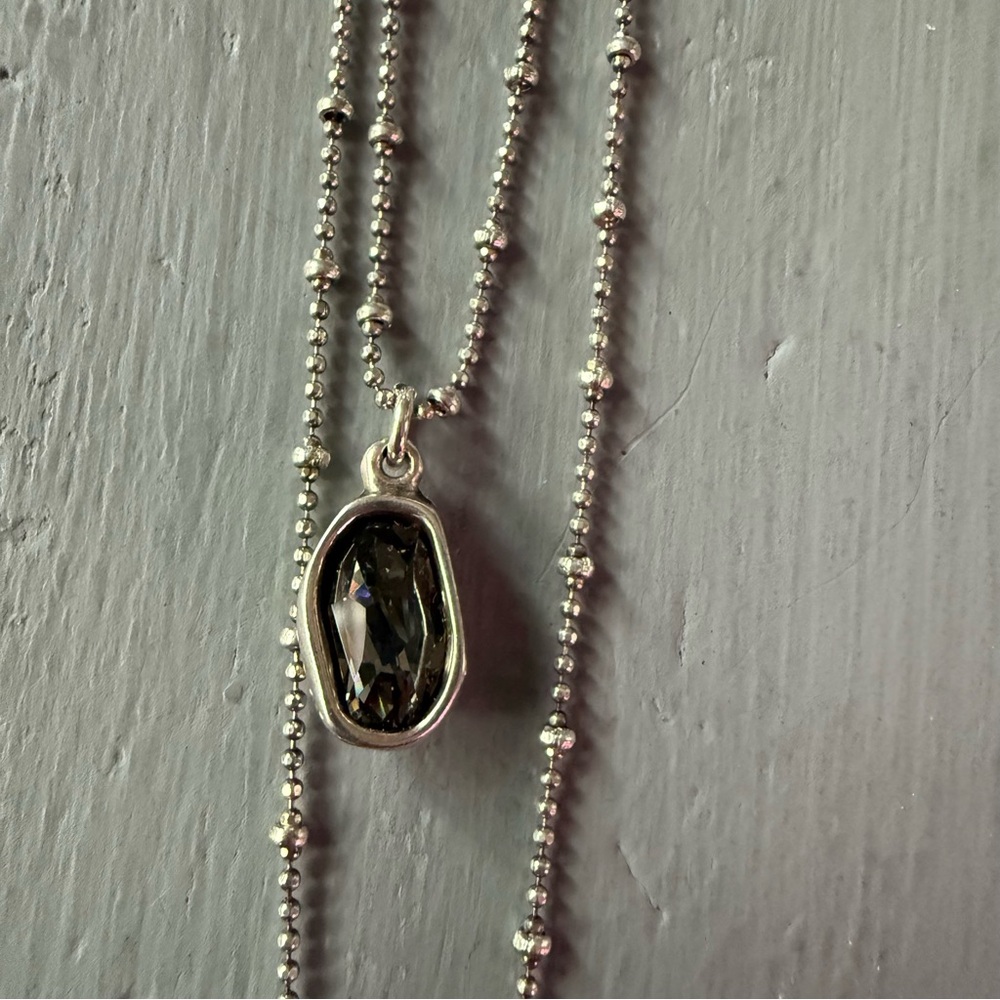 Uno de 50 Layered Double Strand Crystal Pendant Necklace - Picture 6 of 8